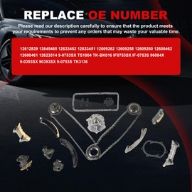 Autodevil Timing Chain Kit Water Pump 2.8L 3.0L 3.6L Fit for ATS XTS 2013-2015, for CTS SRX 07-15, for Camaro Equinox Malibu Impala Traverse 08-15, for 2006-2011 Saab/Pontiac/Suzuki/Holden