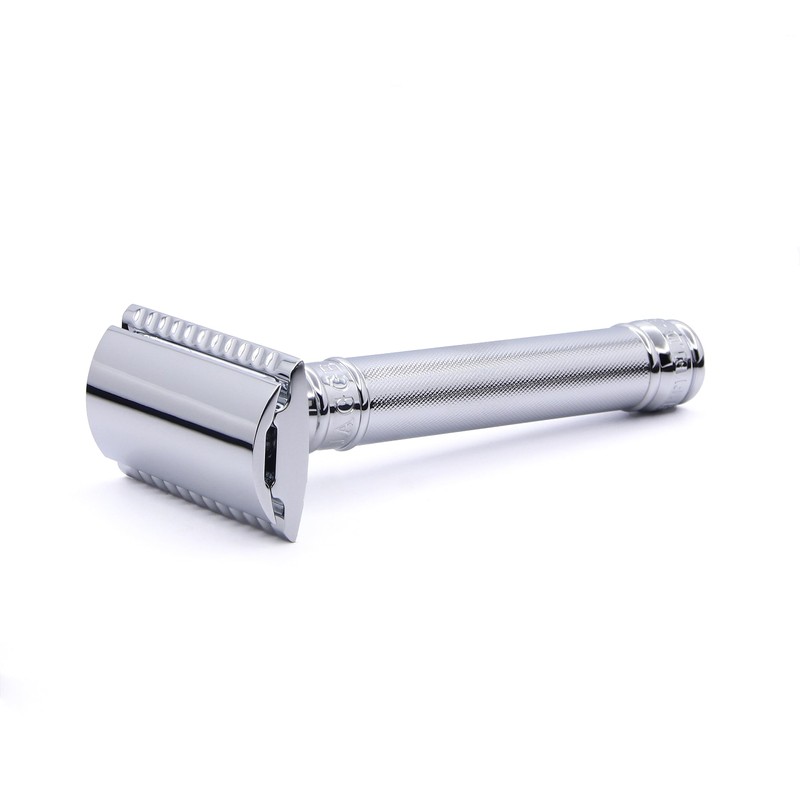 Edwin Jagger Double Edge Safety Razor With Long Handle (Blue)