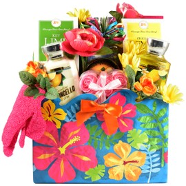 Gift Basket Village Citrus Wave, Spa Gift Basket for Her - Spoil Her With A Luxury Spa Gift Basket That Includes Tropical Lotions and Tropical Flavored Treats (Large)