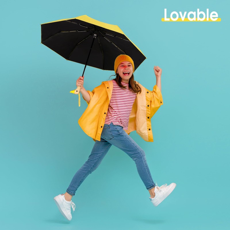 ViddVoom Duck Umbrella - Fun Duck Head Handle, Handy Folding