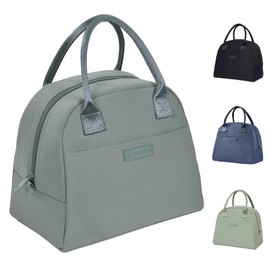COOBUG Ladies Lunch Bag - Insulated Womens Lunch Bags for Work, Fashionable Adult Meal Prep Bag, Leakproof Thermal Cooler Bag for Office, Premium Lunch Box Bag for Female Professionals - Asphalt Gray