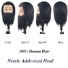 Barber Mannequin Head Male Haircut Training Head Men Human Hair
