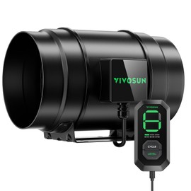 VIVOSUN G8 8" Inline Duct Fan & 3 Cycle Modes E12 Speed Controller, AeroZesh Grow Tent Kit Ventilation Fan with 725 CFM EC Motor, Programmable Exhaust Fan for Heating Cooling Booster, Hydroponics