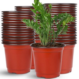 Augshy 110 Pcs 6" Plastic Plants Nursery Pot,Seed Starting Pots