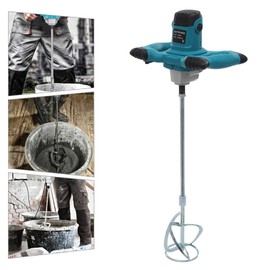 Cement Mixer, 1400W Portable Electric Concrete Mixer, Portable Mortar Mixer with 6 Adjustable Speed, 110V Paint Mixer Thinset Mixer for Mixing Mud, Cement, Mortar, Fodder