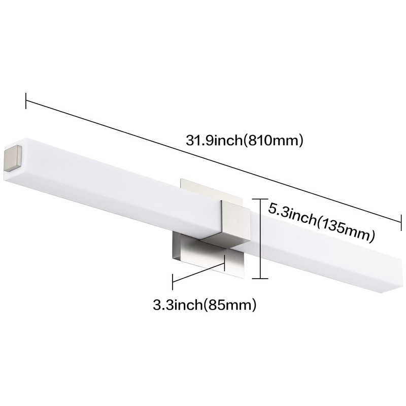 ZUZITO Bathroom Vanity Light Brushed Nickel - Modern LED Vanity