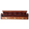 Handmade Wooden Brown Incense Stick Holder Burner Storage Coffin Box