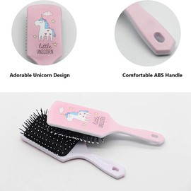 SANNIDHI® Unicorn Paddle Hair Styling Brush Large with Air Cushion and Soft Bristle for Kids Girls and Women (Pink)