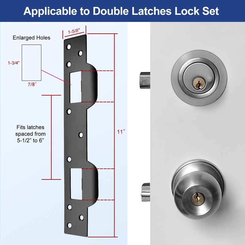 MOSECYOU Door Strike Plate Double Opening, with Reinforced Torx/Star Screws