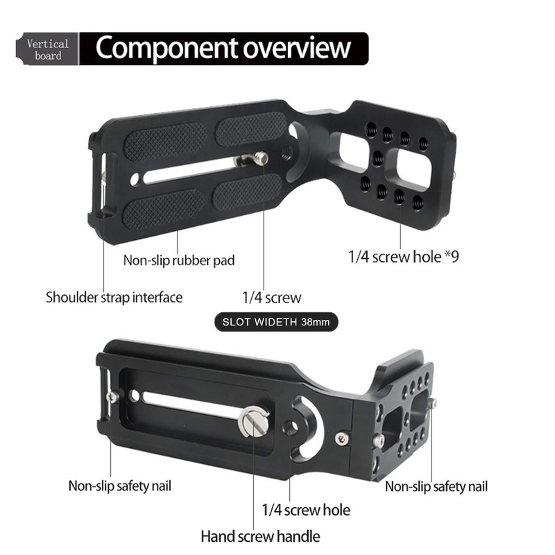 WLPREOE DSLR Camera L-Bracket Vertical Horizontal Switching Tripod Head Quick