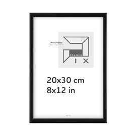 Pix FRAMES Picture Frame - Wooden Photo Frame - Frame with Plexiglass Panels - Frame for Hanging and Standing - Modern Photo Frame - 20 x 30 cm - Black