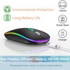 QYFP 2.4GHz USB C Wireless LED Mouse for Laptop Computer