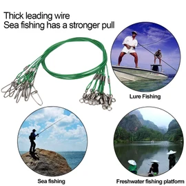 VGEBY Línea de Alambre de Pesca Correa Anti Mordida Línea de Pesca de Acero Líder de Alambre de Acero con Anzuelo Rodante(15 * 9 * 2cm-Verde)