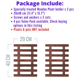 ShopLaLa Wall Planter - 2 Pack Wooden Orchid Planter Frame Display Outdoor Plants, Wall Mount Air Plants Succulent Holder Hanger, Vertical Garden Plant Wall Decor Macetas para Orquideas 15.7" (40cm)