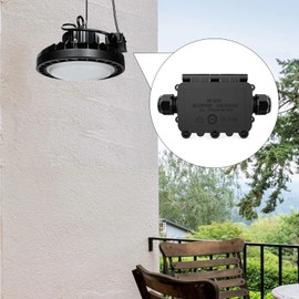 Arector Outdoor IP68 Waterproof Junction Box, 2 Way M20 Coaxial Underground Cable Connector for 5-12mm Wire Range External Electric Power Cord Boxes-Black