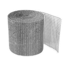 Silver Diamond Sparkling Rhinestone Mesh Ribbon for Event Decorations, Wedding Cake, Birthdays, Baby Shower, Arts & Crafts, 4.75" x 10 Yards, 24 Row, 1 Roll