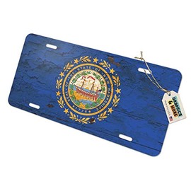 GRAPHICS & MORE Rustic New Hampshire State Flag Distressed USA Novelty Metal Vanity Tag License Plate