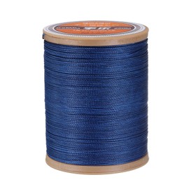 uxcell Round Leather Sewing Waxed Thread, 220m / 240 Yards Polyester Wax String, 420D Wax Stitching Cord for Leather Crafts, Bookbinding, Bracelets Braided, Sapphire Blue