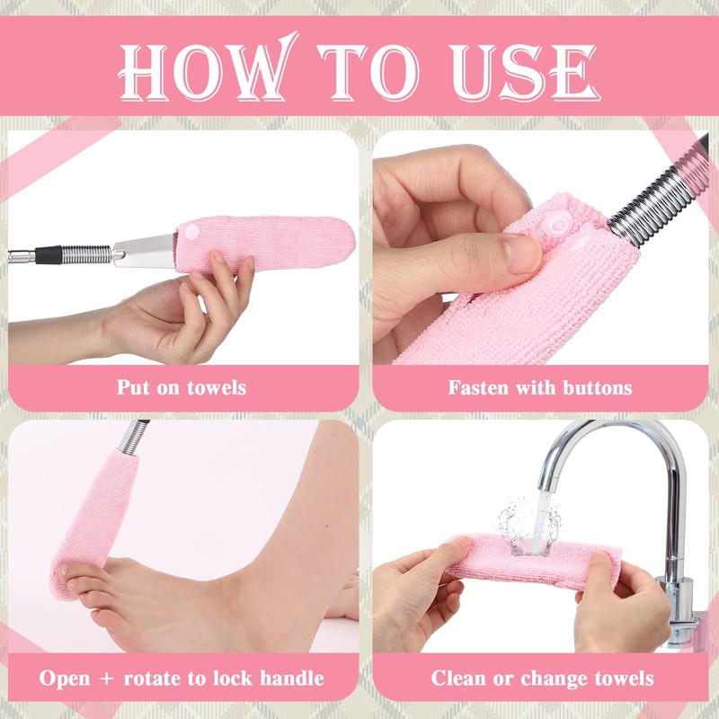 Velmitten Toe Cleaning Brush Lotion Applicator for Feet with 6
