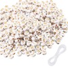 1000 pcs 7×4mm White Round Acrylic With Gold Alphabet Letter