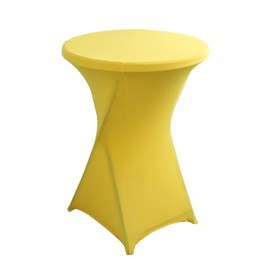 iEventStar Stretch Bar Table Covers, Spandex Bar Table Covers, Bar Tables, Wedding, Strengthening in the Foot Area, Round Tablecloth for Bistro Table, Cocktail Party （Yellow，Diameter 80-85 cm