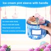 4pcs Dye Prints Ice Cream Neoprene Sleeves, with Handle Spoon
