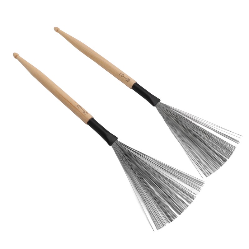 2PCS Drum Brush Double Headed Dual Purpose Maple Drumstick Rubber