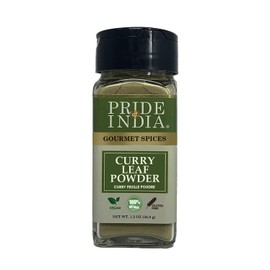 Pride of India – Curry Leaf Ground – Fresh Aroma/Distinct taste – No GMO/No Artificial Color – Traditional Indian Spice – Easy to Use – 1.3 oz. Small Dual Sifter Bottle