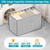 3 Pack 125L Grey Comforter Storage Bags, Clothes Storage Bags,
