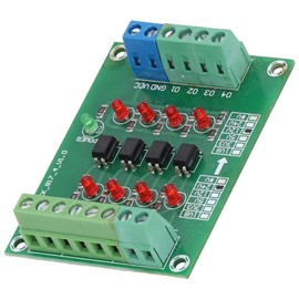 Fyearfly Optocoupler Isolation Board, 4-Channel Optocoupler Isolation Module 24V To 5V PLC Signal Level Voltage Converter Electric Component, for PNP To NPN Conversion