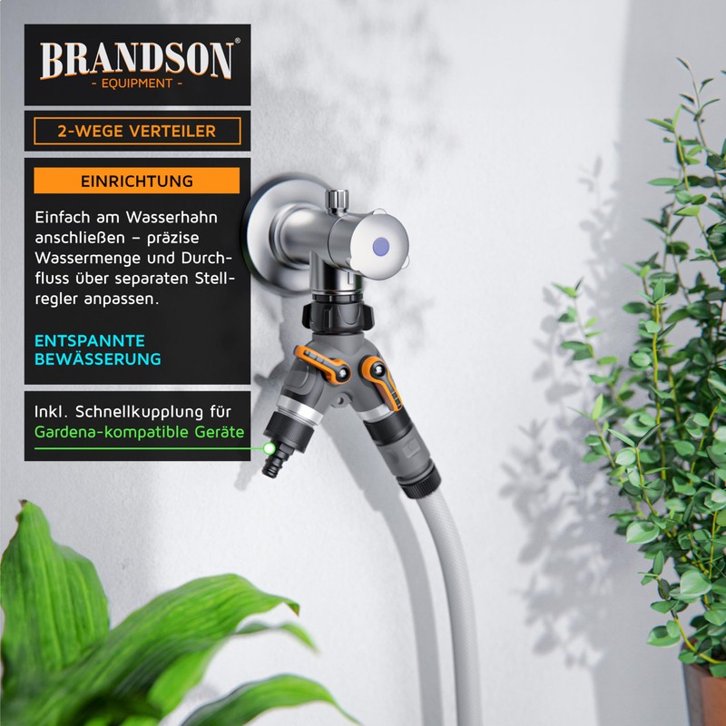 Brandson - 2 Wege Verteiler Wasserhahn - Wasserverteiler 3/4 Zoll