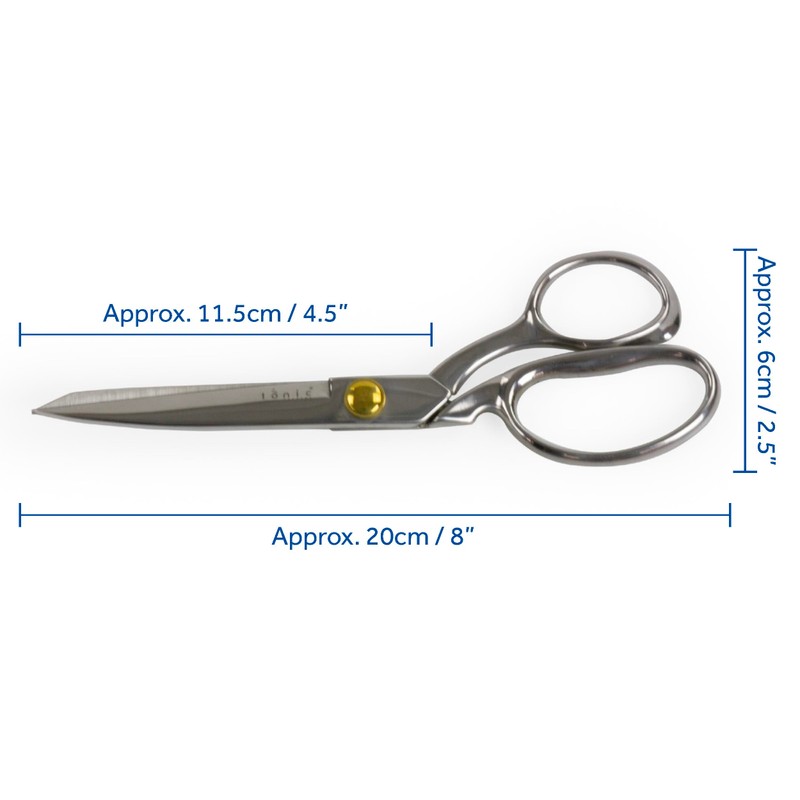 Tonic Studios Forged Fabric Scissors, 8"/20cm - Precision Craftsmanship for