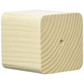 Rayher Hobby Rayher 62837000 Holz-Sockel massiv, 6,5x6,5x6,5 cm, mit Loch, Halterung für Sterne oder Kugeln am Stab, Holzblock aus Fichte, Holz-Würfel massiv, mit Loch für Metall- oder Holzstab, Beige