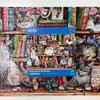Puss Back in Books 1000 Piece Jigsaw Puzzle | Cat