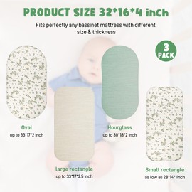 Huiguli Babybay Fitted Sheet Pram Mattress Cover Fitted Sheet Baby Bed for Newborn Baby Pack of 3