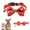 CHERRY-MAGIC Christmas Cat Collars, Red Kitten Collars with Detachable Bow