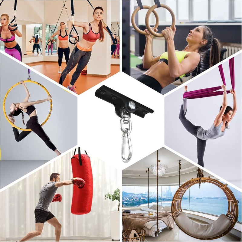 VANROUG Ceiling Hook Hanging, Heavy Duty Bag Hangers, 360° Rotatable