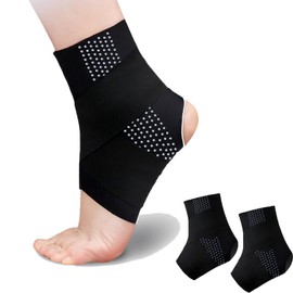 2PCS Tobillera Deportiva para el Alivio de la Fascitis Plantar, Compresión de la Tobillera con Correa de Soporte para Esguinces, Ankle Support Brace para el Dolor de Talón, Tobilleras para Correr, Deportes