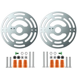 RTNLIT 4 Inches Light Fixture Mounting Bracket, Universal Light Circle Crossbar Plate with Ground Screw and Acorn Cap Nuts for Mount Wall Light, Close to Ceiling Light, Chandelier(Pack of 2)