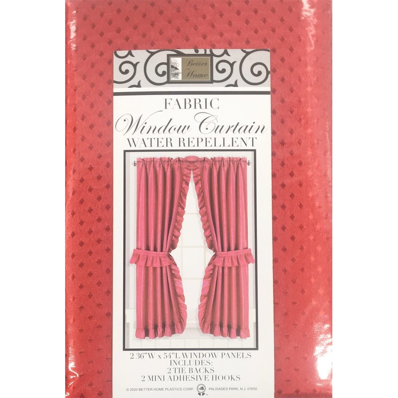 Better Home Ruffled Fabric Window Curtain Set, Mosaic - 2