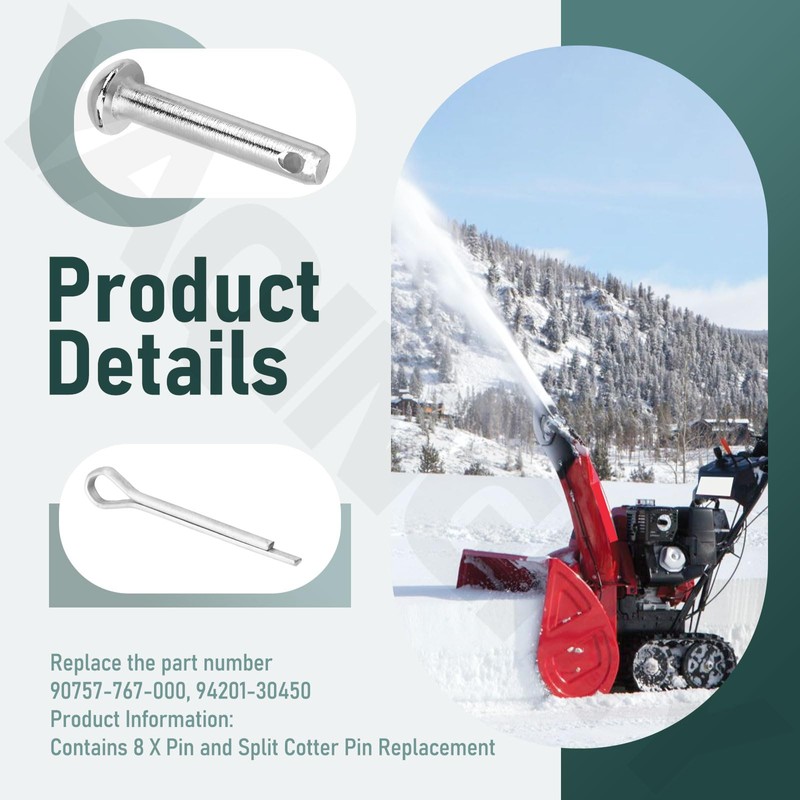 8 Pack 90757-767-000 & 94201-30450 Pin and Split Cotter Pin