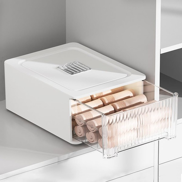Miaocona Underwear Organizer Drawer, 12 Cells Plastic Sock Underwear Storage