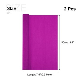 sourcing map Crepe Paper Roll 7.5ft Long 20 Inch Wide for Wedding Ceremony Various Large Festivals Decoration, Rose Red 2pcs