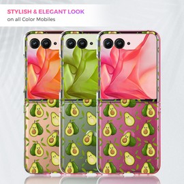 GlamCase Clear Case for Moto Razr+ 2024 / Razr 50 Ultra - Avocado Fruit Pattern design printed Clear ShockProof Protective Designer Back Clear Case/Cover for Moto Razr+ 2024 / Razr 50 Ultra