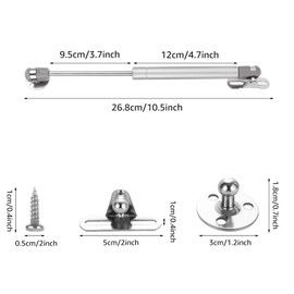WOPPLXY 4 Pairs 150N Gas Strut - Lid Stay Support Gas Struts Heavy Duty - 268mm Soft Opening Safety Hinges Hydraulic Spring for Kitchen Cabinet Toy Box