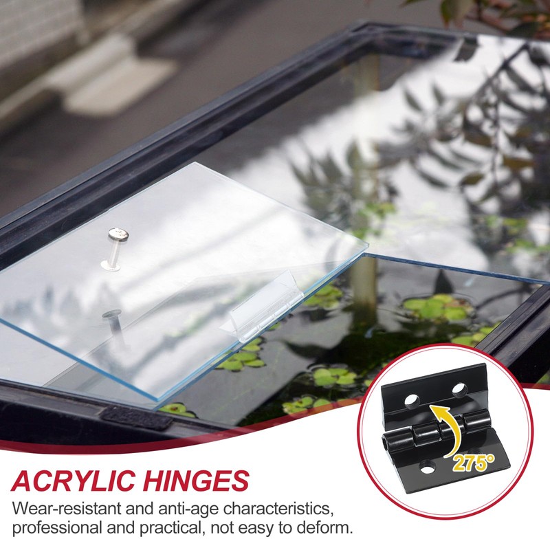 sourcing map Small Acrylic Hinges Plastic Clear Hinge 35 x
