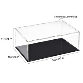 sourcing map Acrylic Clear Display Case Box Dustproof Protection Showcase Cube Collectibles Show Box 30x15x10cm