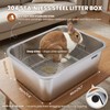 NEWTRY Stainless Steel Bunny Litter Box, Metal Grid & Deep