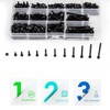 440 Pieces M3 Screw Set, Black Hex Bolts with Nuts