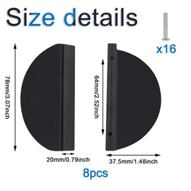 INCREWAY Half Moon Drawer Pulls,8PCS Aluminum Alloy Cabinet Pulls Semicircle Knobs Decorative Door Knobs (Matte Black)